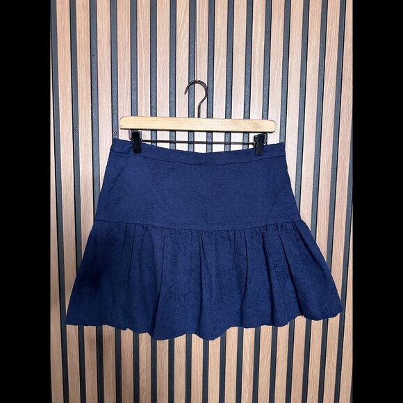 J Crew Skater Skirt 6 / S Womens Blue Navy Woven Fabric Mini - Picture 1 of 6